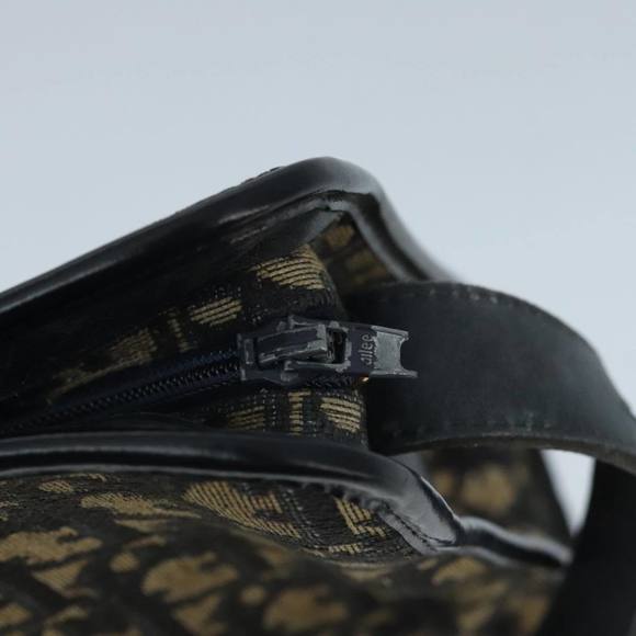 Christian Dior Trotter Canvas Clutch Bag Beige Navy Gold Auth 97851 - Picture 14 of 16